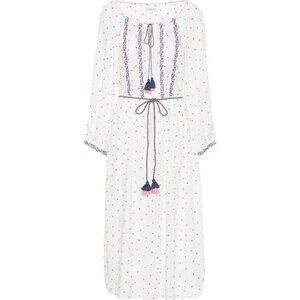 Graham & Spencer Isilda Embroidered Dress tassel neck tie & belt floral prairie